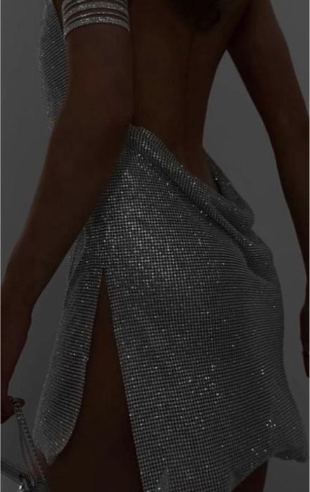 Плаття вечернє срібне