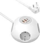 JSVER listwa zasilająca z 4 gniazdami +3xUSB
