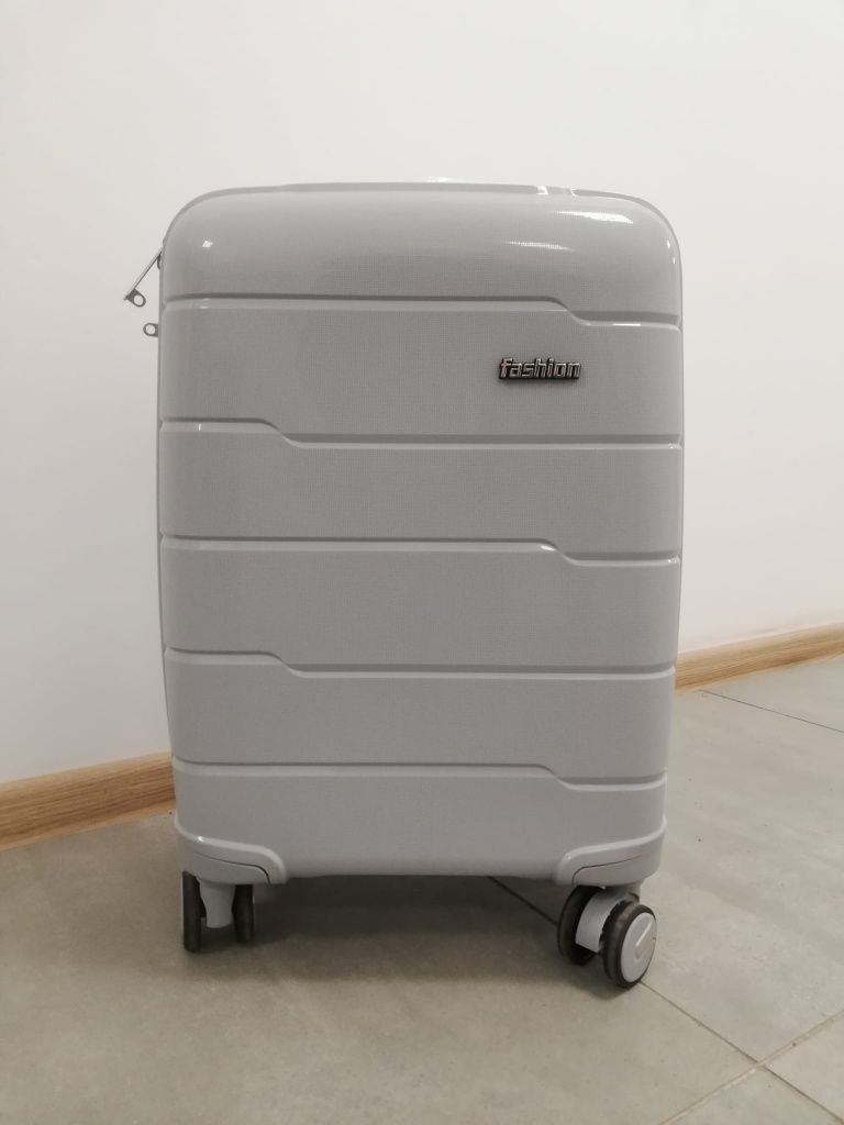 nowa Walizka kabinowa 37L  szara czarna 55 x 35 x 22 polipropylen twar