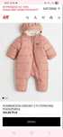 Kombinezon zimowy z futerkową podszewką h&m 62 (2-4m)