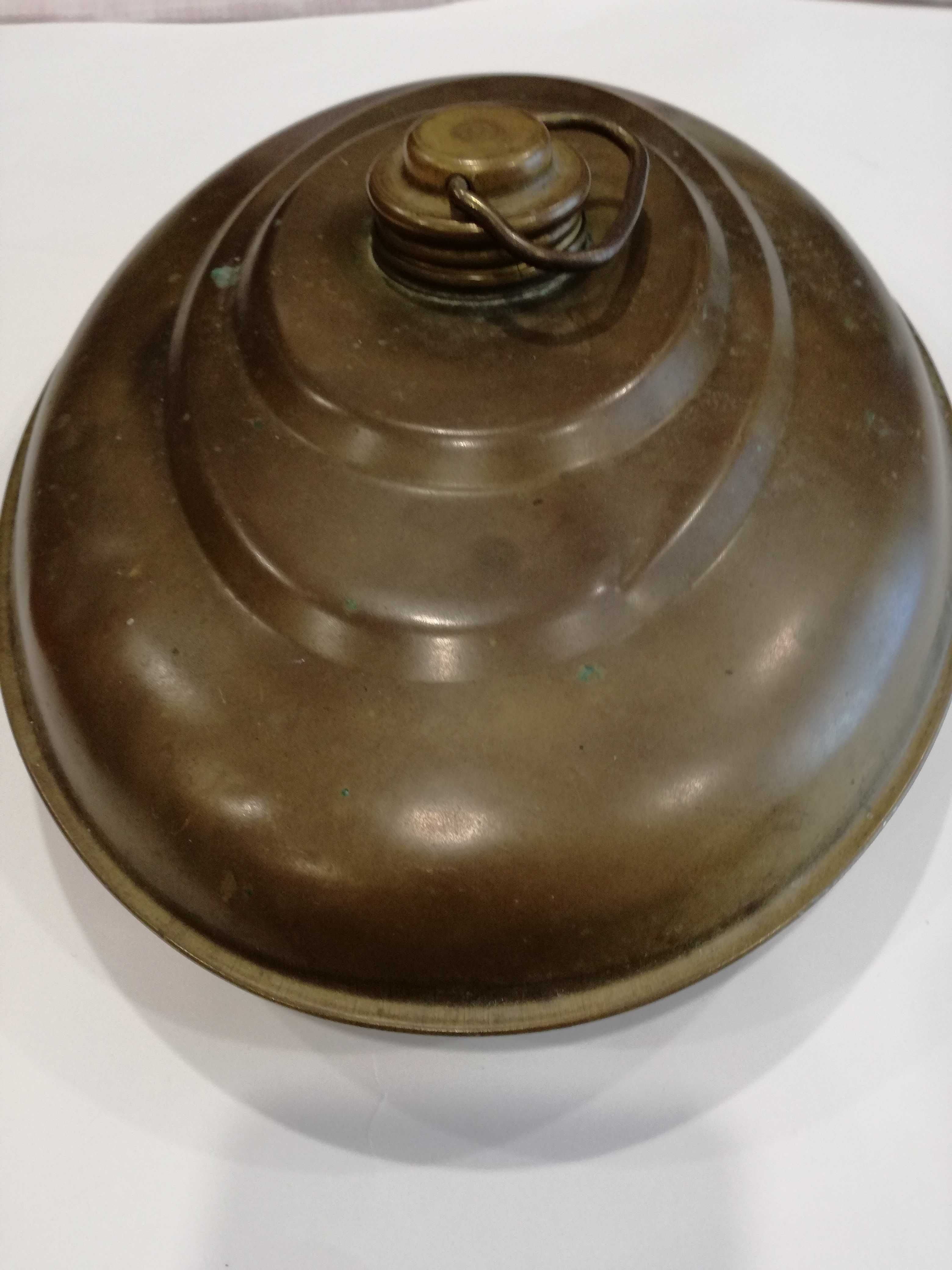 Botija de Água Quente em Metal/Latão p/Aquecer Pés-Tampa Roscada