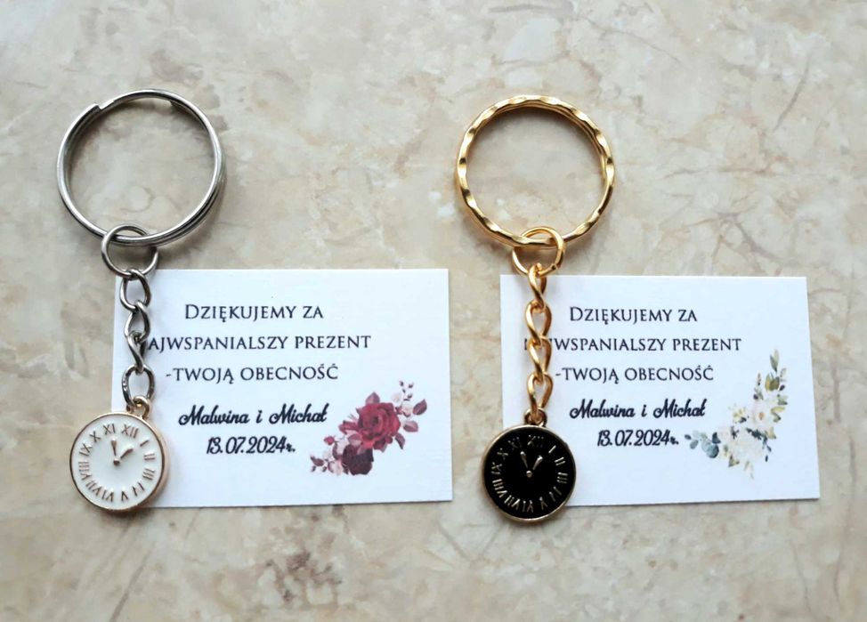 Breloczki prezent różne wzory podziękowanie dla gości