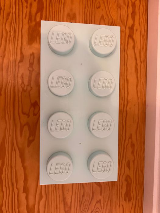 Caixa para guardar LEGO verde agua