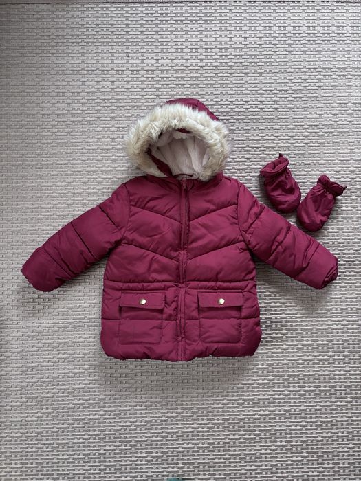 Дитяча зимова куртка з рукавичками.  Зимова куртка 92 розмір