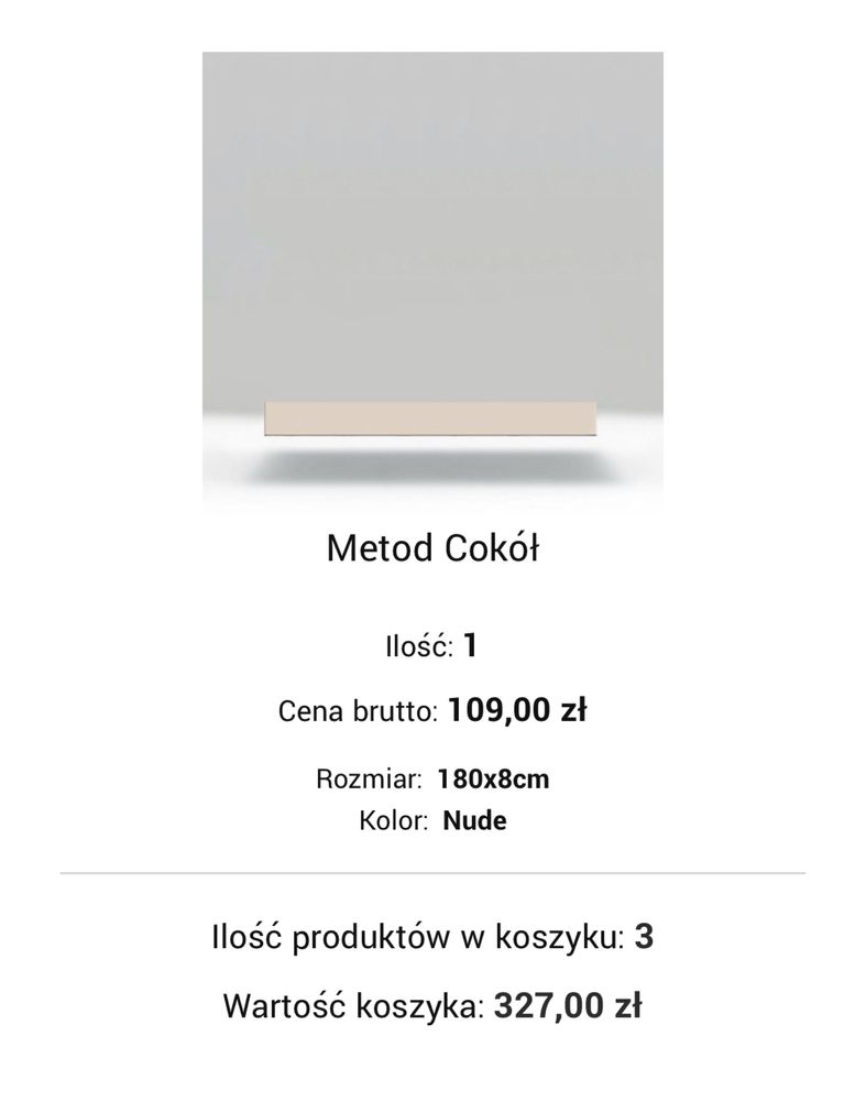 Cokół cokoły njufront metod 180x8 nowe nude