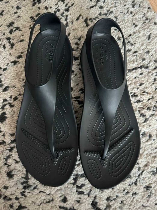 Nowe samdały kaponki Crocs Serena Flip w10 czarne