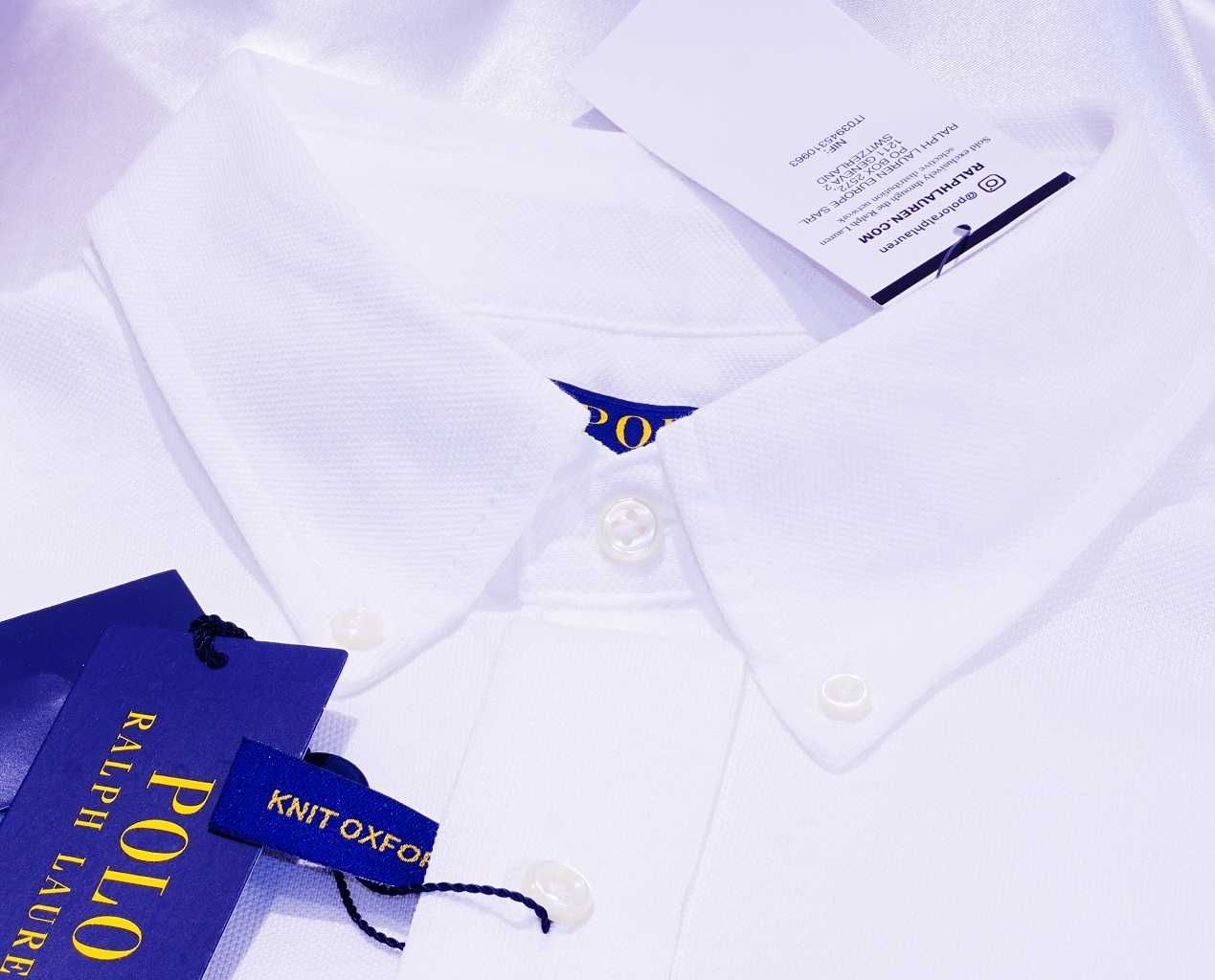 Polo Ralph Lauren  koszula biała knit XXL shiny Japan Sel. zegna dolce