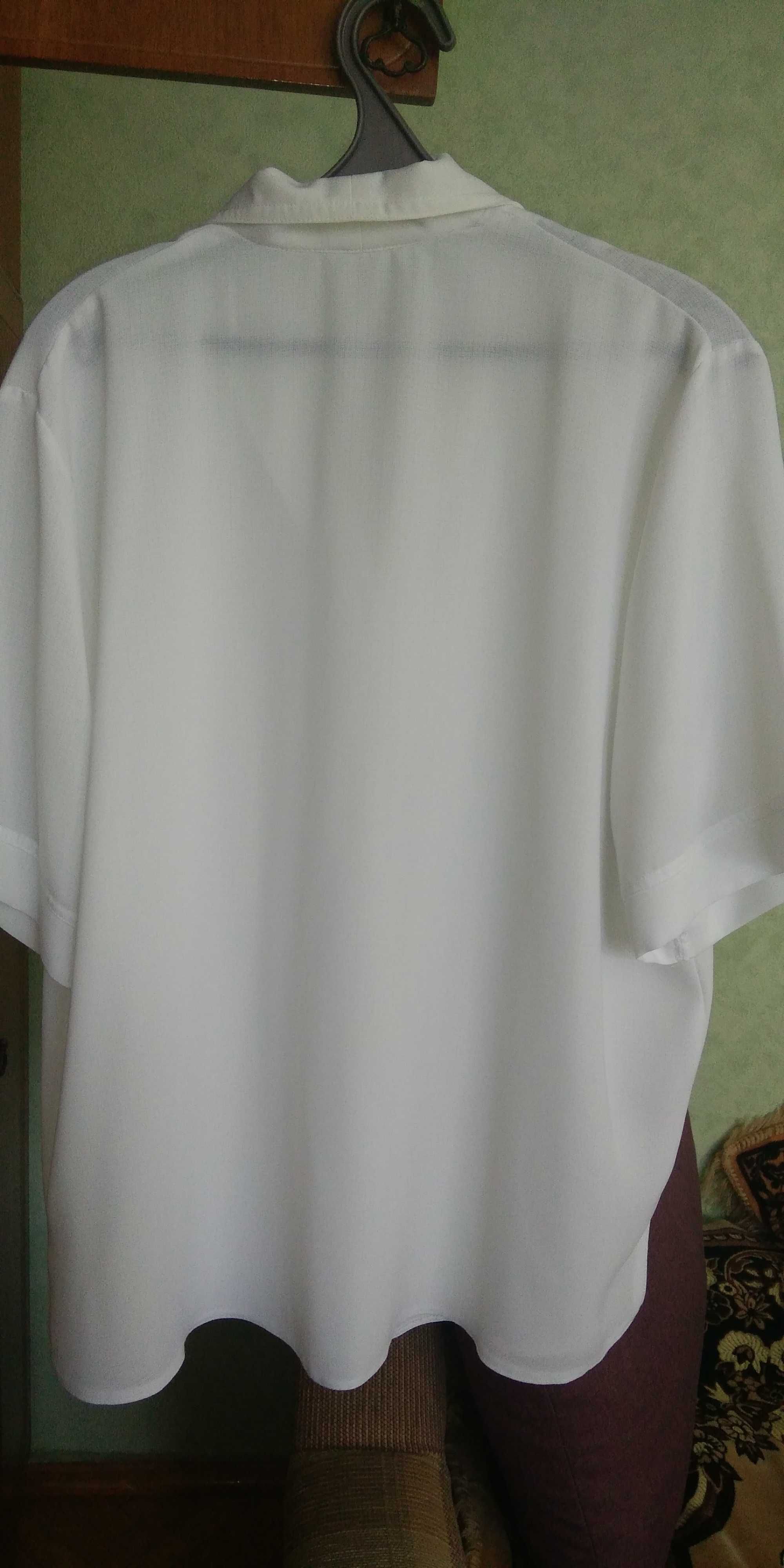 Белая блузка блуза рубашка на размер 50