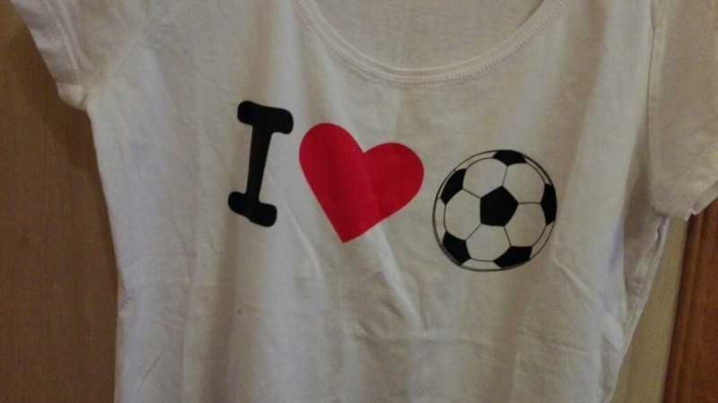 Damska koszulka I love football w rozmiarze S/M