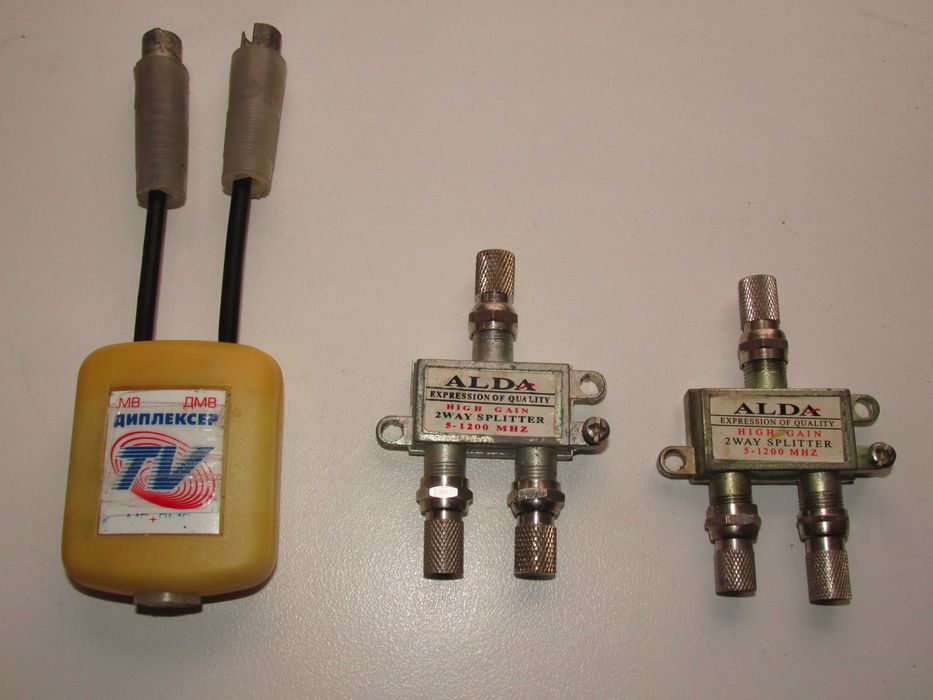 Разветвители, наконечники, соединители  для коаксиального тв кабеля