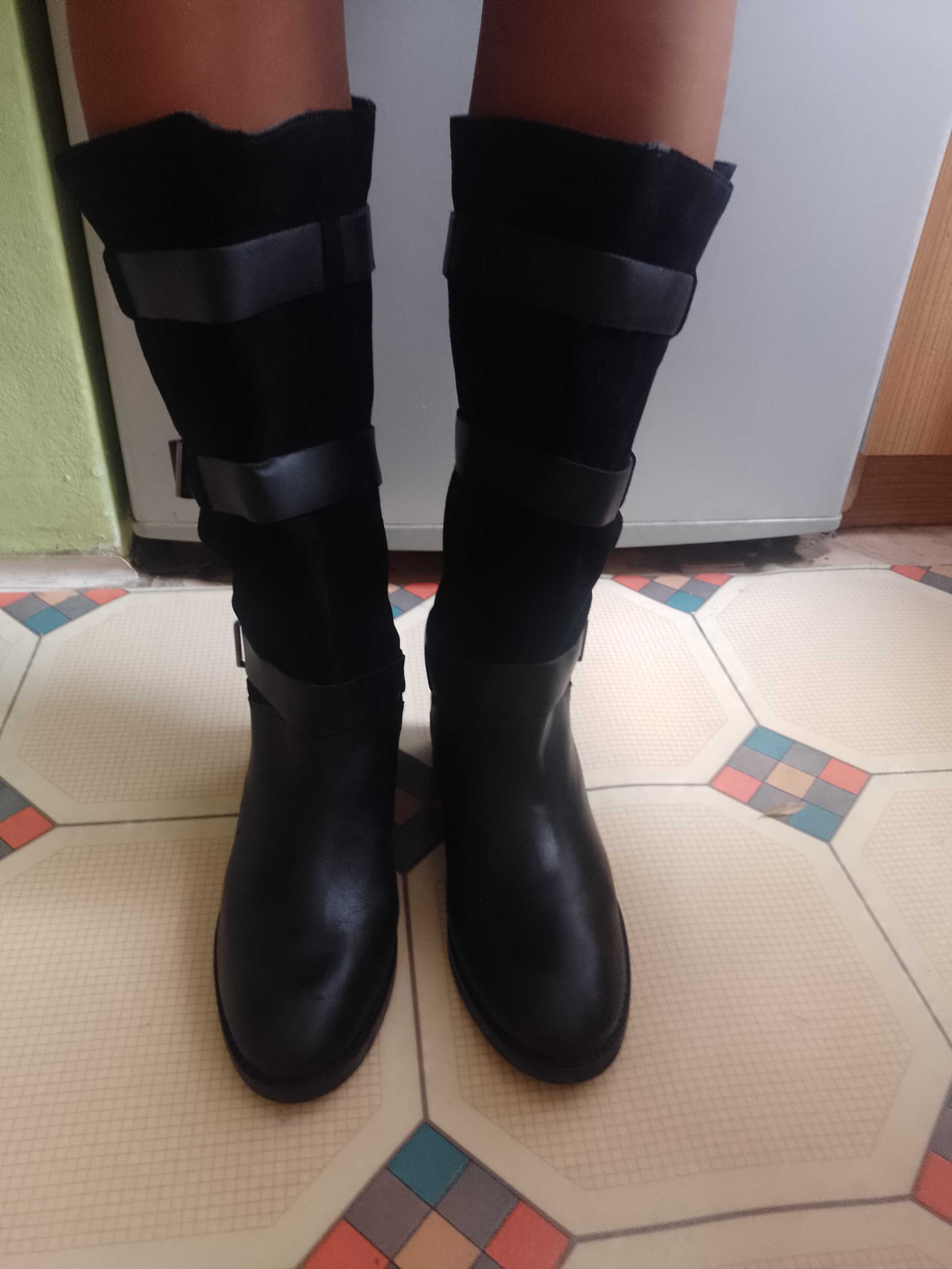 (39) ASOS/Skórzane Kozaki z Londynu, Real Leather