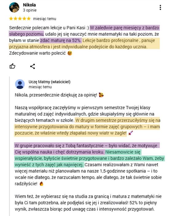 KOREPETYCJE MATEMATYKA MATURA + bieżący materiał (lekcja próbna 0zł)