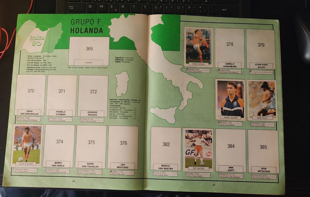 Caderneta de futebol - Italia 90