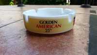 popielniczka biała szklana porcelana Golden American 25's gadżety