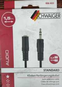 Schwaiger KHA4031 kabel przedłużacz audio 1,5 m 3.5mm Czarny