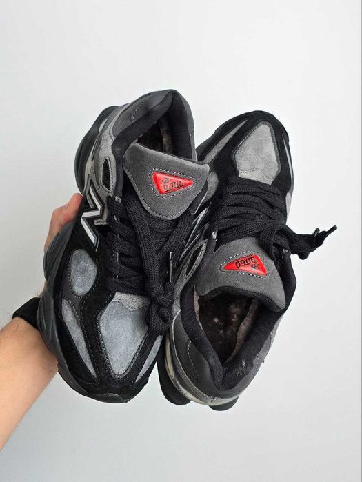 ХУТРО! New Balance 9060 Black Grey Fur 37 38 39 40 41 42 43 44 45 46