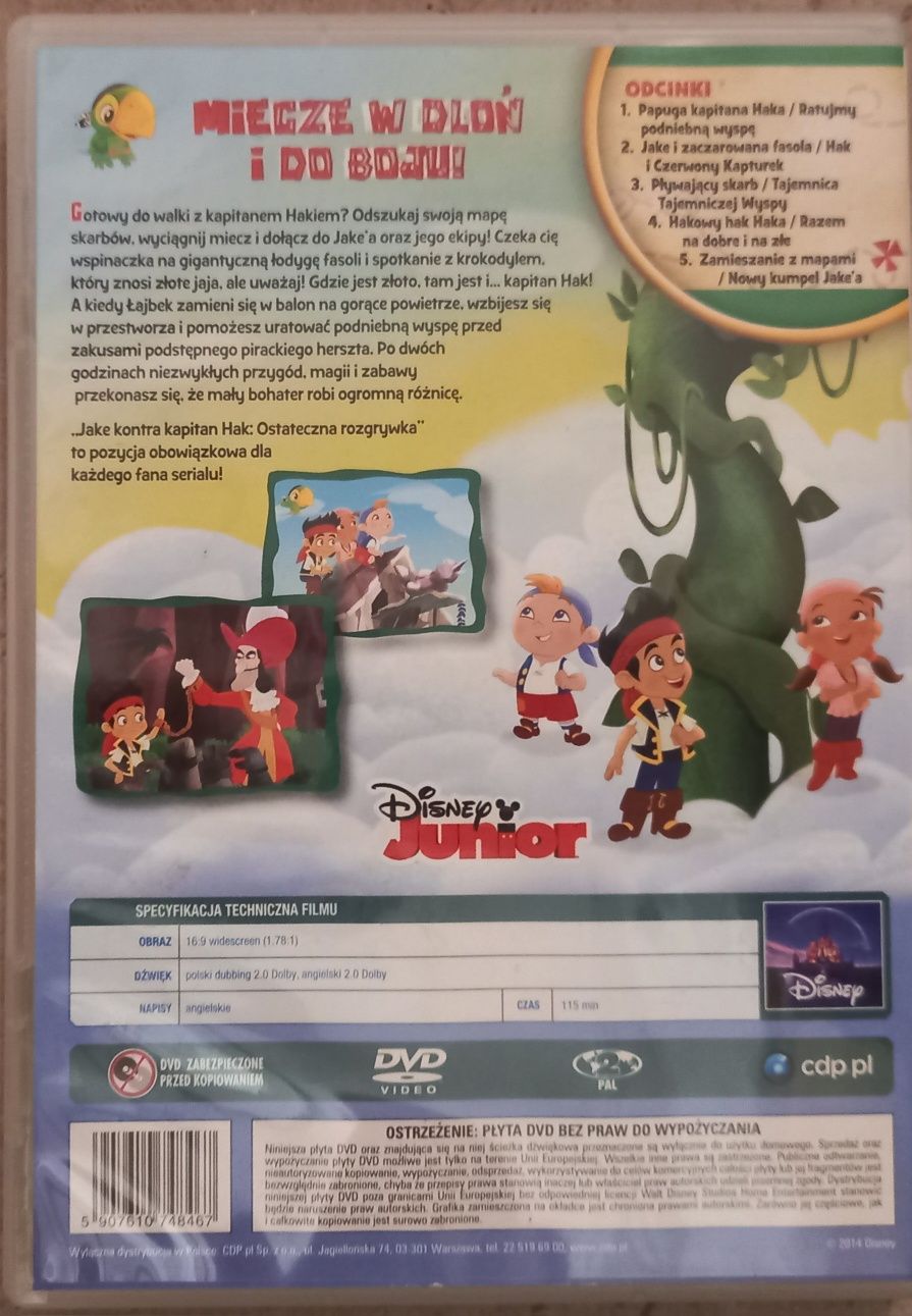 DVD Jake Piraci z Nibylandii Disney Junior Bajki Dla Dzieci TANIO!!!