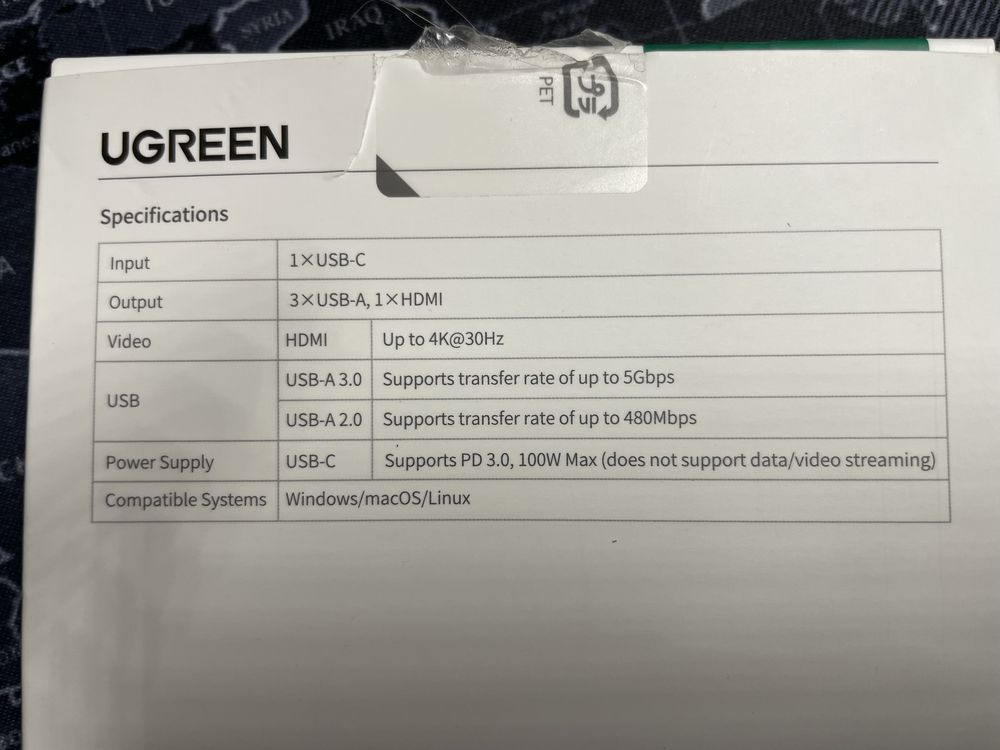 USB хаб (концентратор) UGREEN CM478 5 в 1 USB Type- C з HDMI 4K