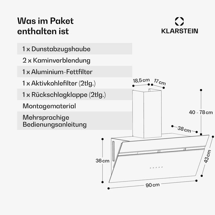 Нова Витяжка Klarstein Alina 3.0 90