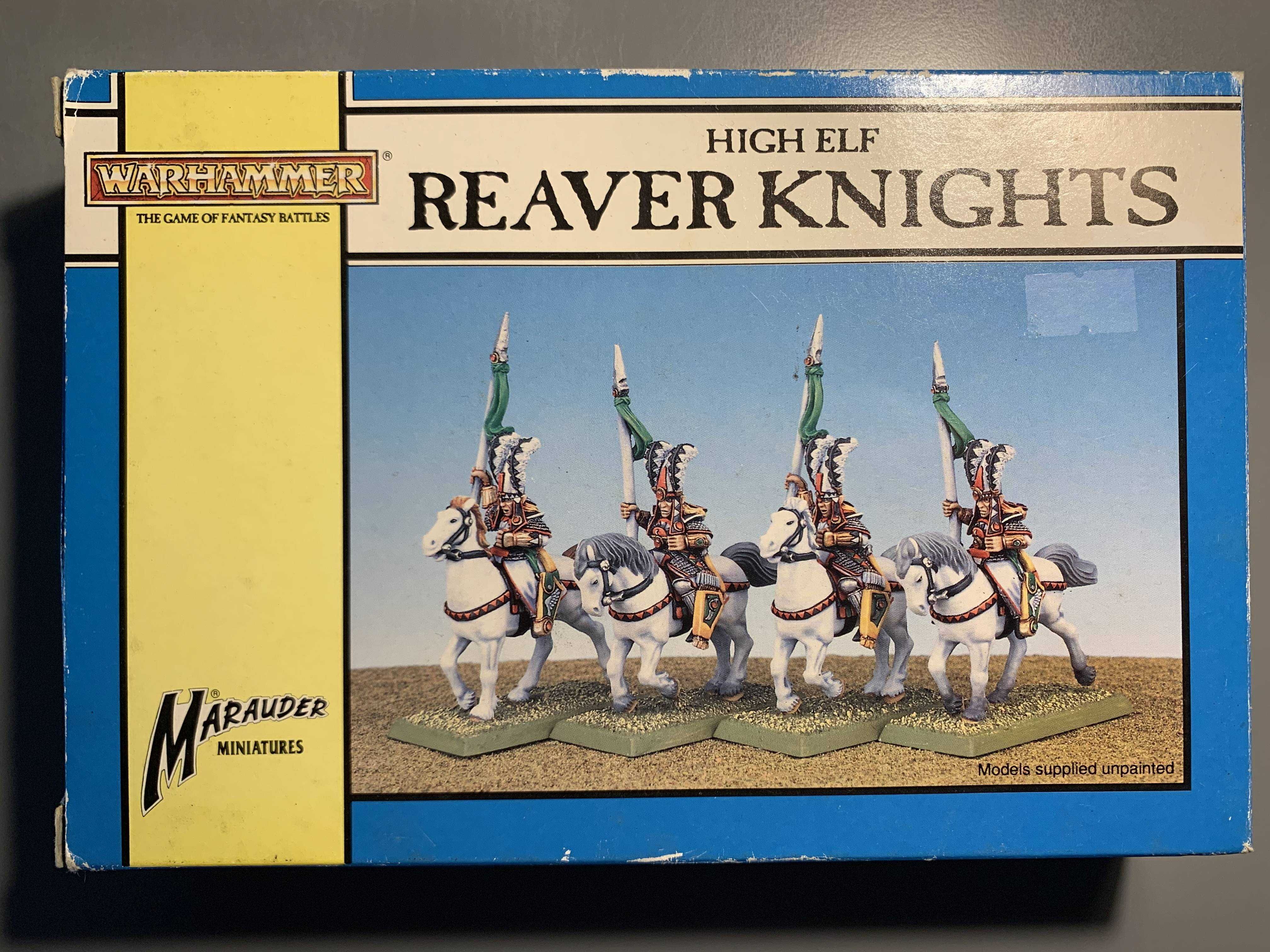 Warhammer Fantasy Battle: High Elf Reaver Knights, box z 1993 r.