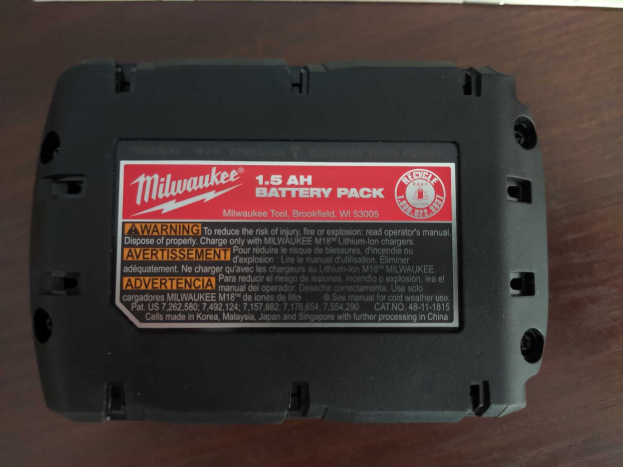 Батарея Milwaukee M18 1,5Ah RedLithium