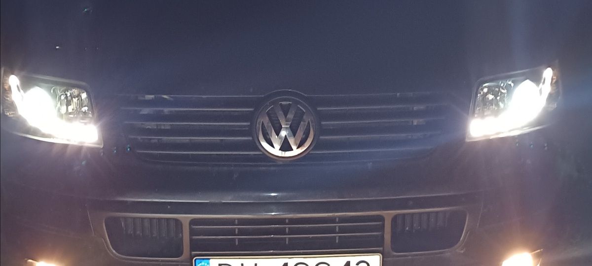 Lampy przód VW T5 LED soczewki