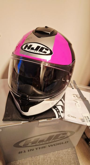 Kask integralny motocyklowy HJC C70 rozmiar S stan idealny, różowy
