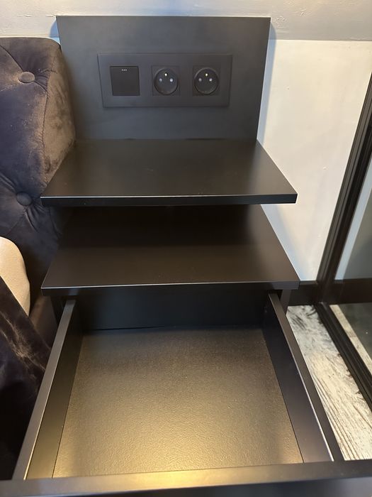 Szafka nocna ASHLAN - czarny meble.pl