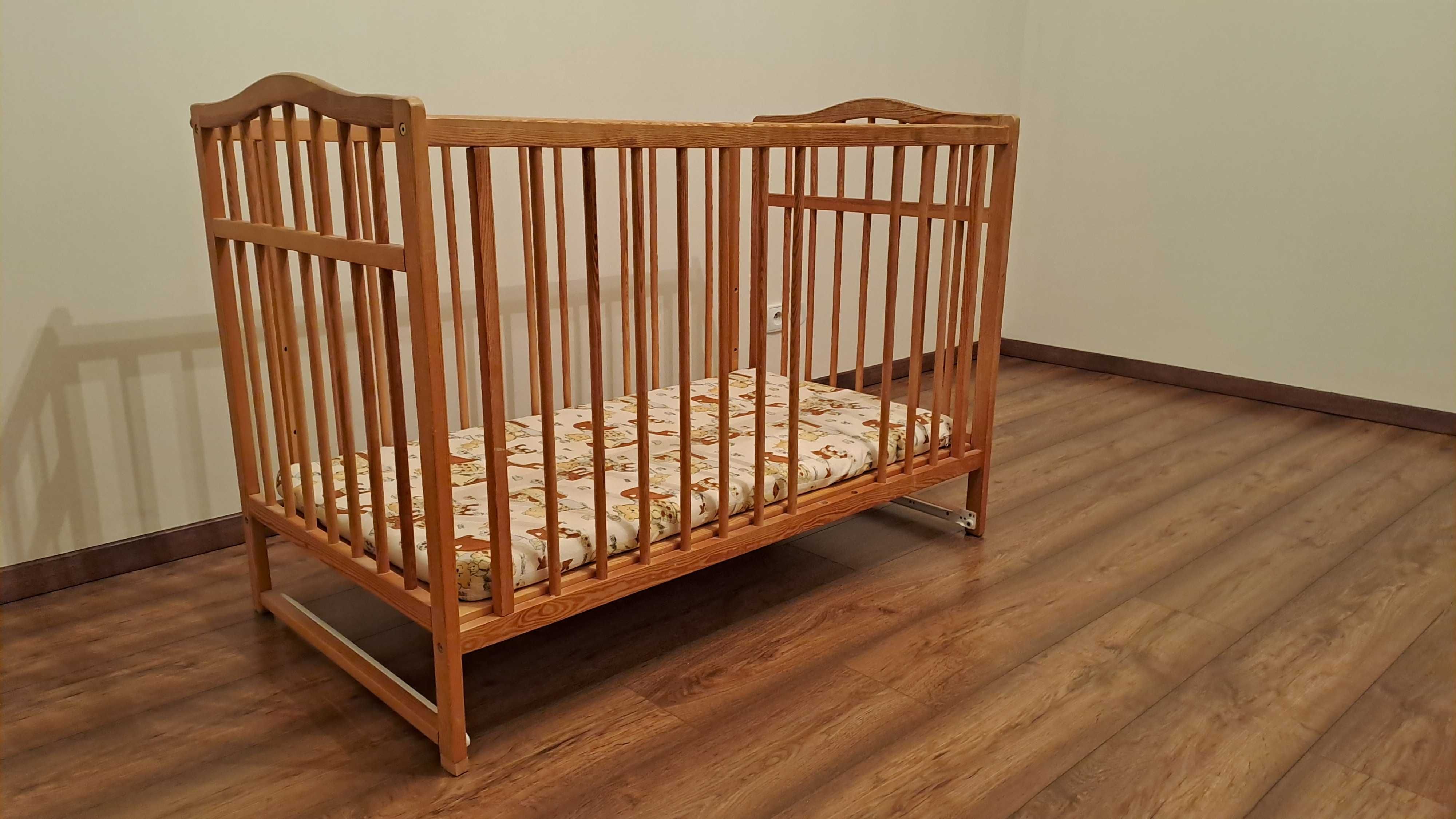 Drewniane łóżeczko niemowlęce 120x60