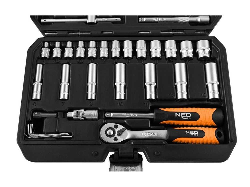 Zestaw Narzędzi Klucze Nasadowe NEO 55 el. 1/4” – Bity TORX + Walizka