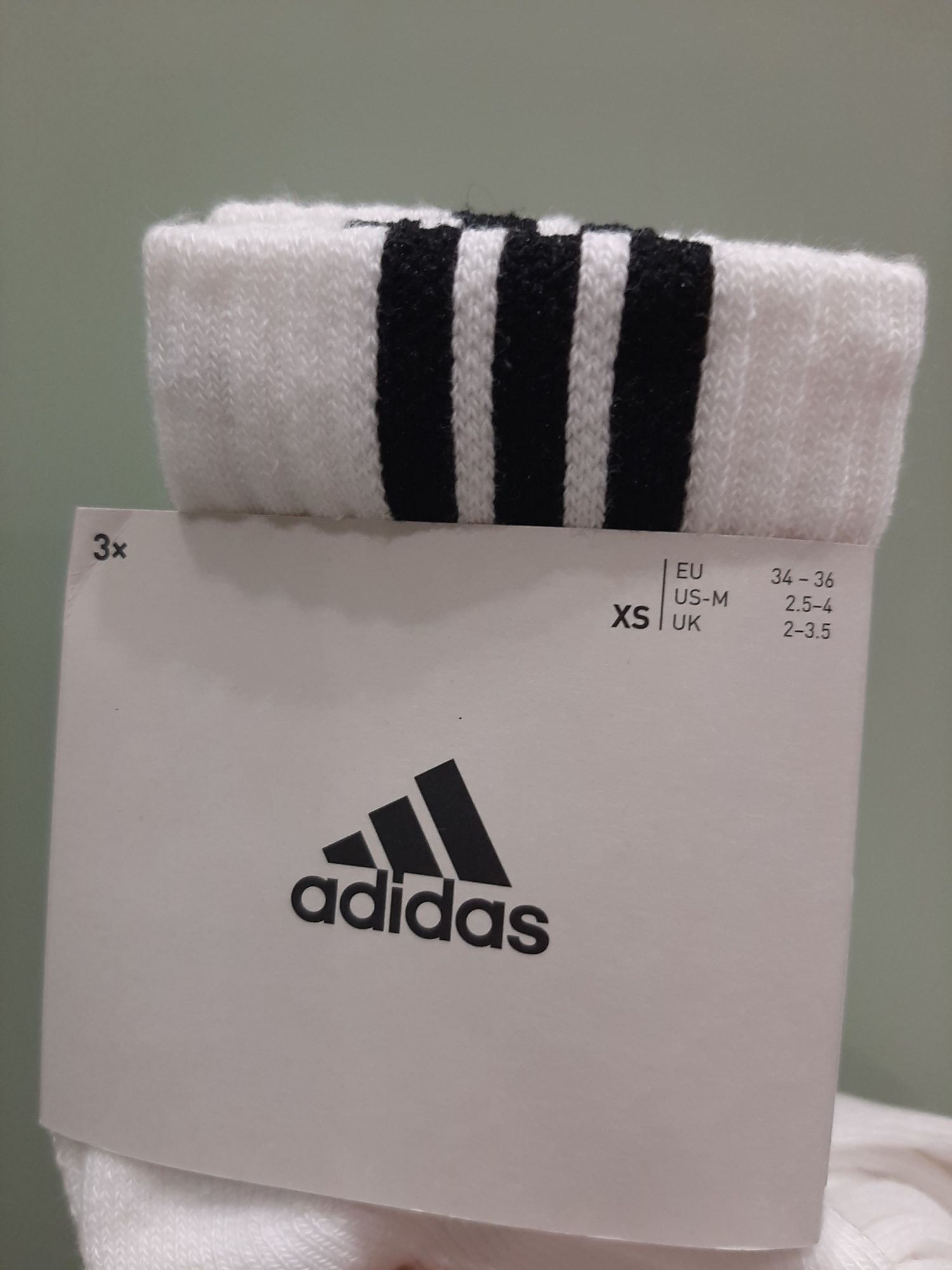 Шкарпетки adidas 3-pack, розмір xs,