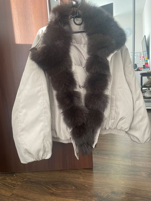 Тепла куртка( бомбер) з натуральним хутром