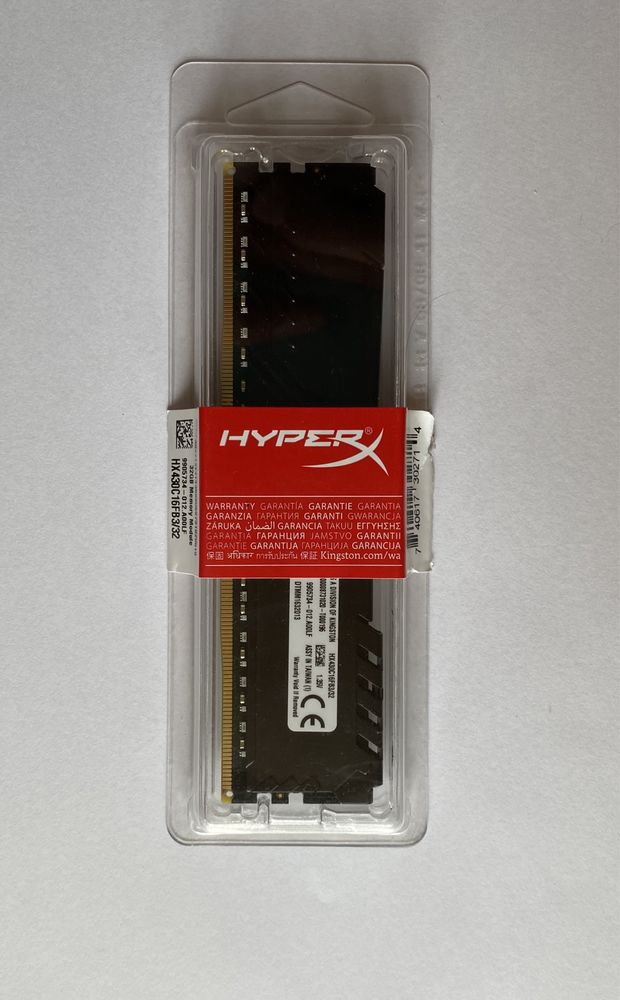 Оперативна памʼять HyperX Fury DDR4 1x32Gb 3000Mhz з гарантією