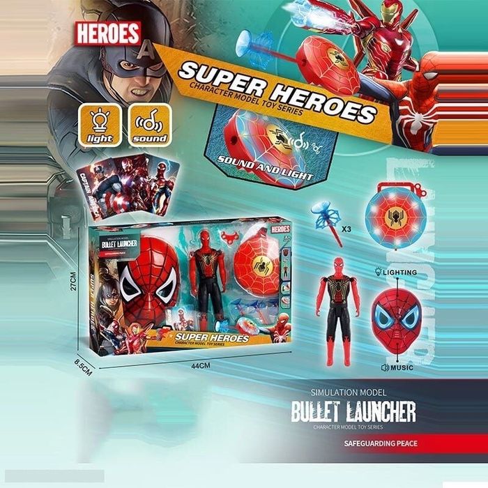 Набір героя «Людина-павук» (маска, щит, фігурка героя, звук, 3 стріли)