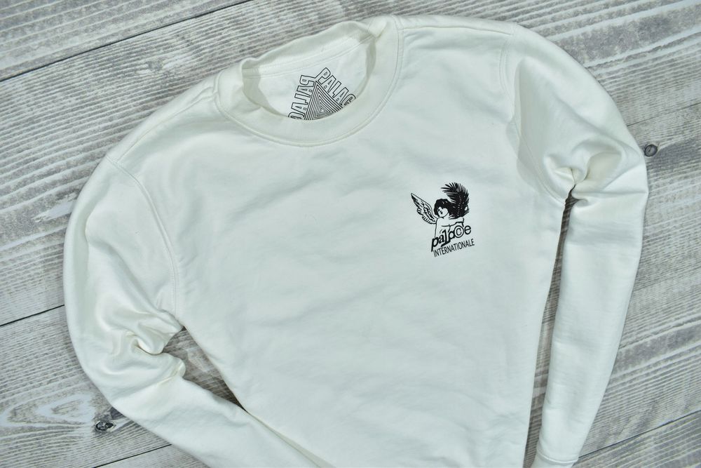 Palace Biała Logowana Bluza Crewneck / S