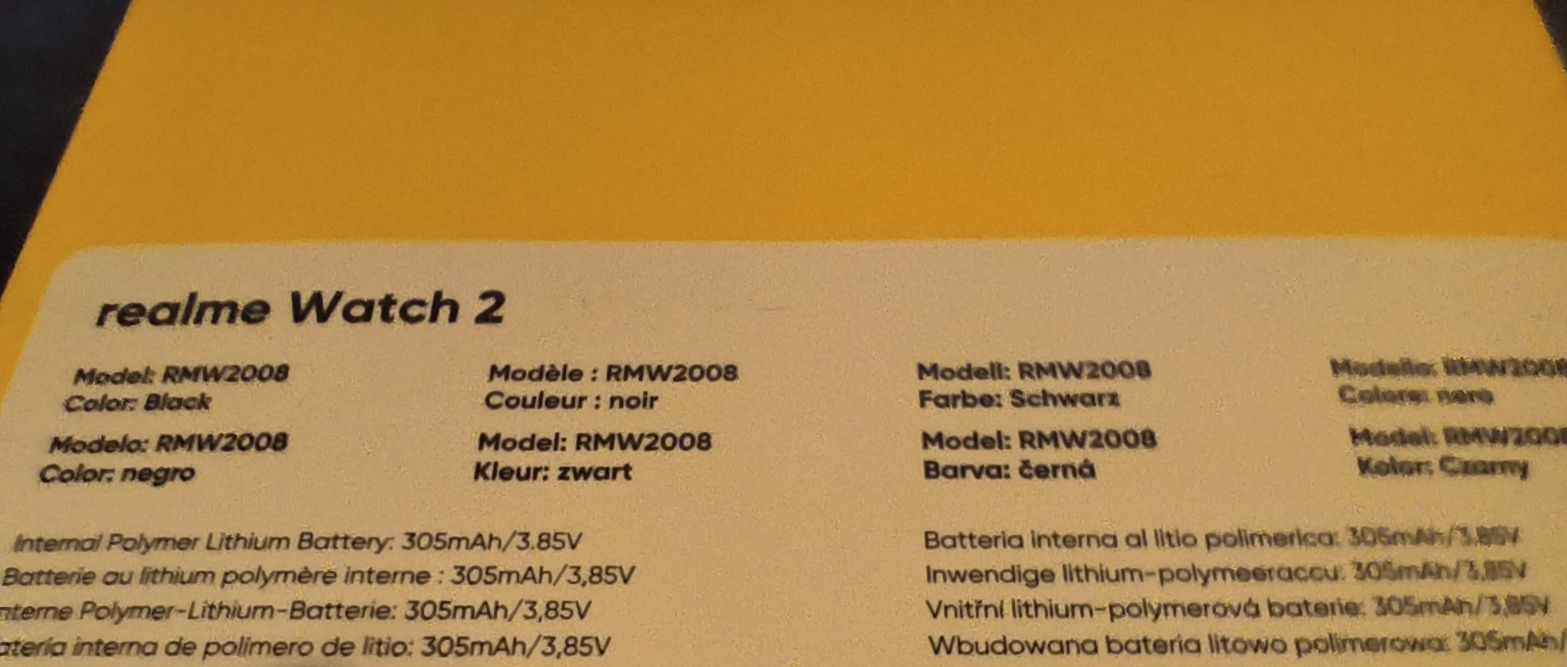 realme Watch 2 (smartwatch, model RMW2008)