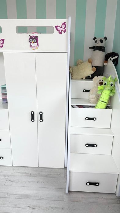 Piętrowe łóżko dziecięce białe