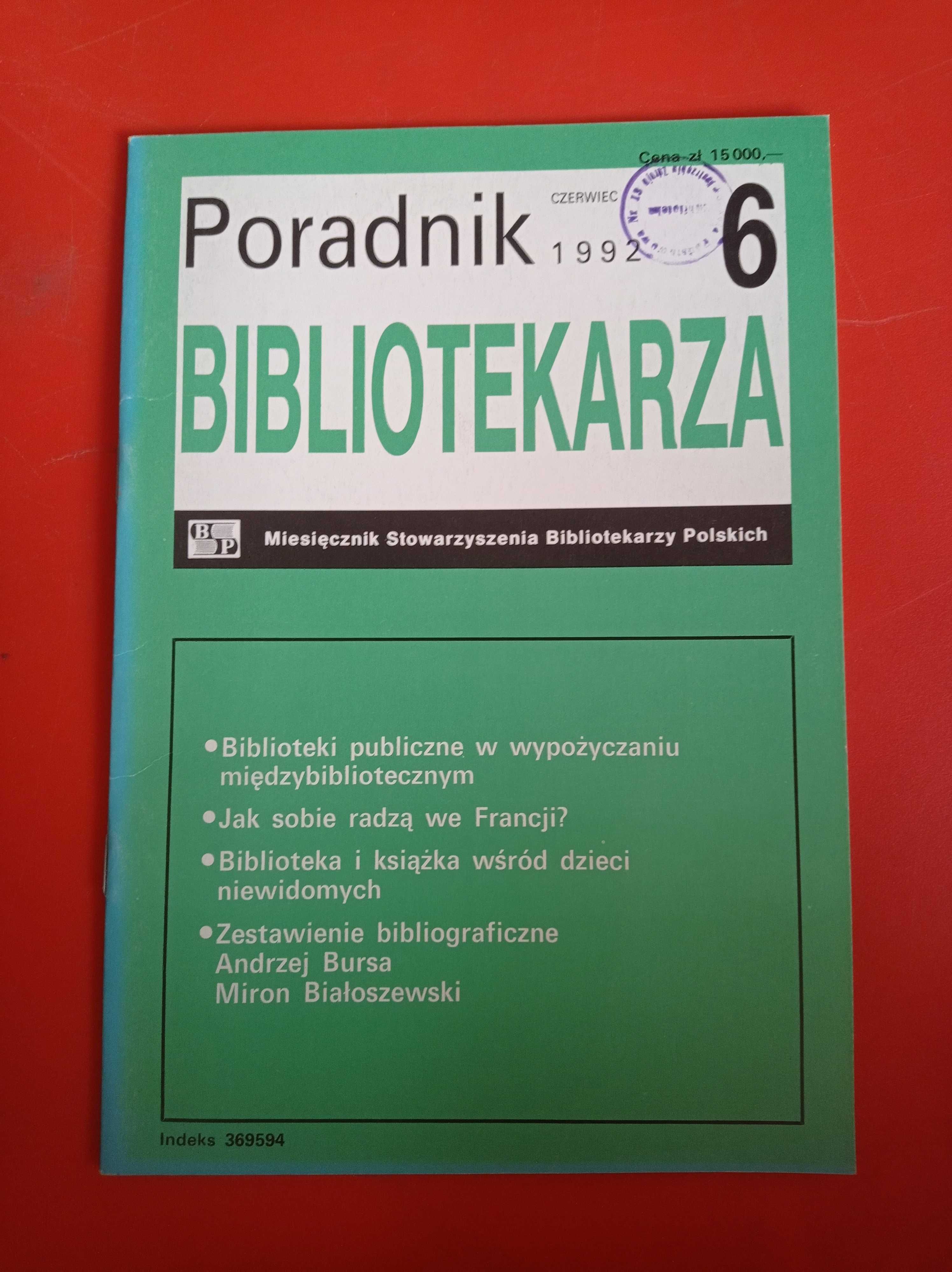 Poradnik Bibliotekarza, nr 6/1992, czerwiec 1992