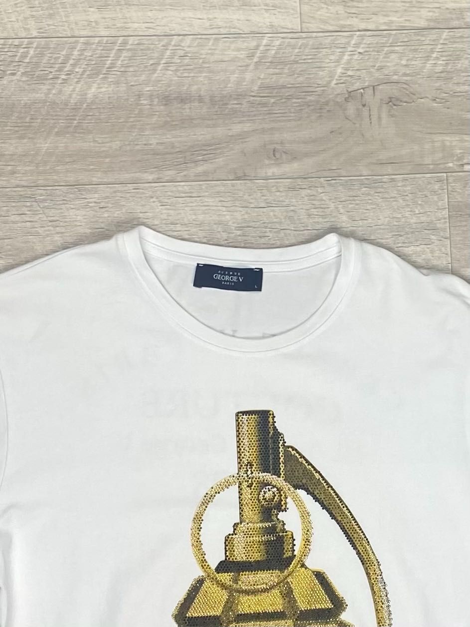 Avenue George V Paris футболка L размер белая с принтом оригинал