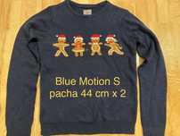 Blue Motion S damski sweter christmas Boże Narodzenie granatowy Vintag