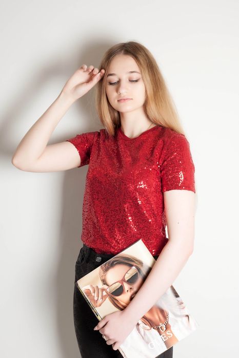 DKNY ОРИГІНАЛ. Нова жіноча футболка топ розмір XXS XS червона золота