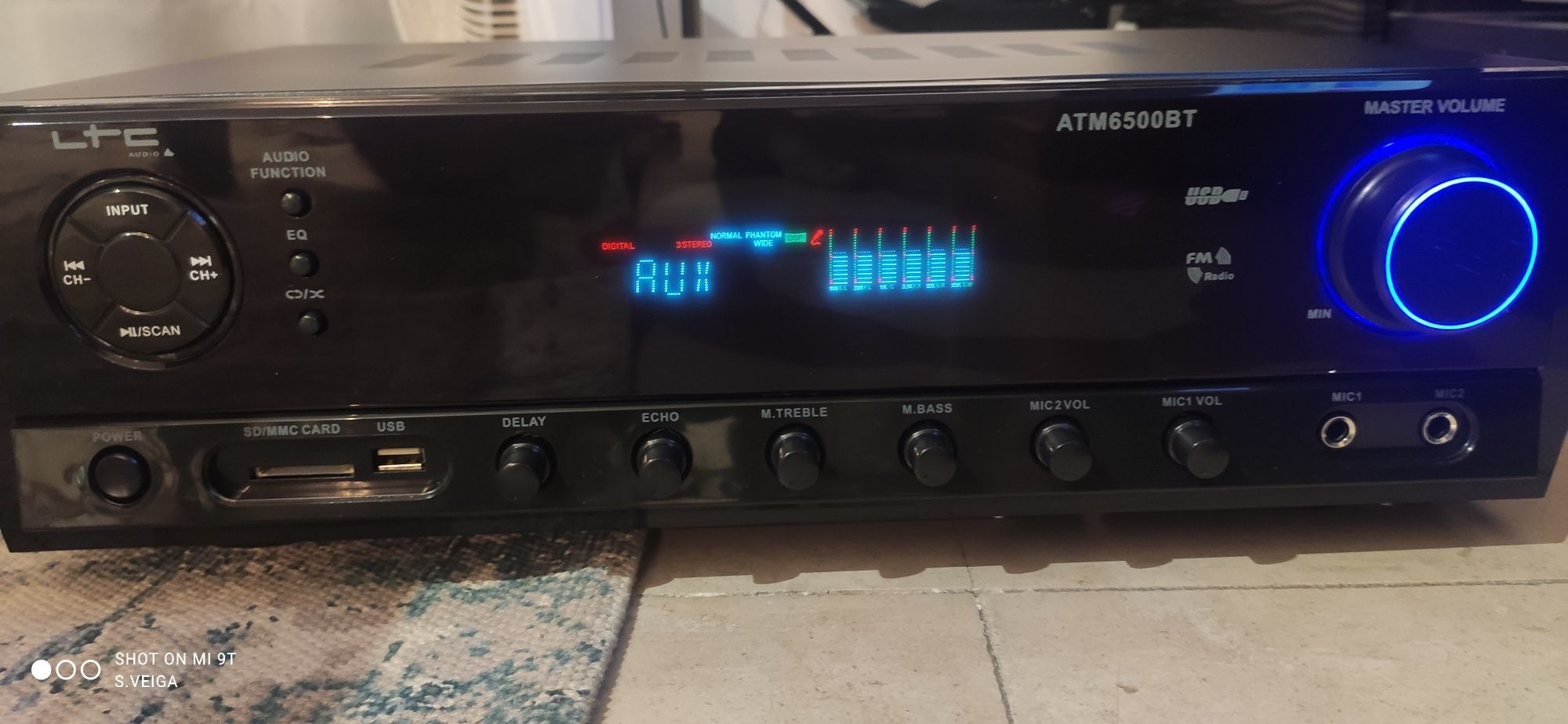 Amplificador LTC ATM6500BT – 2x50W, Bluetooth, USB, SD, Karaoke