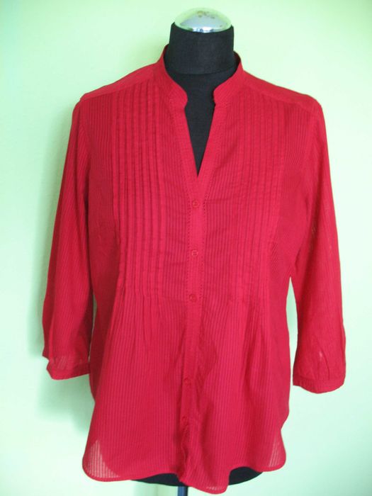 Bluzka - czerwona bawełna - 42 XL biust 106 cm