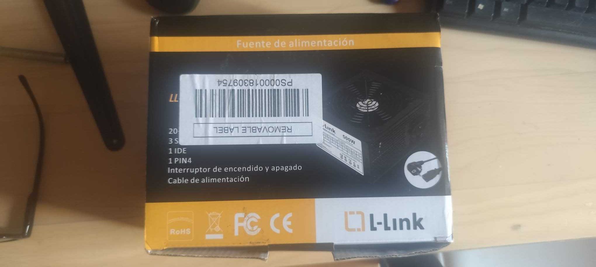 L-LINK PS500 500W With Cable Power Supply Black One Size/EU Plug