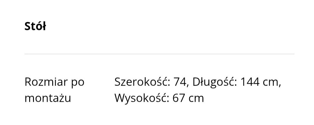 Stół ogrodowy z Jysk 150x80