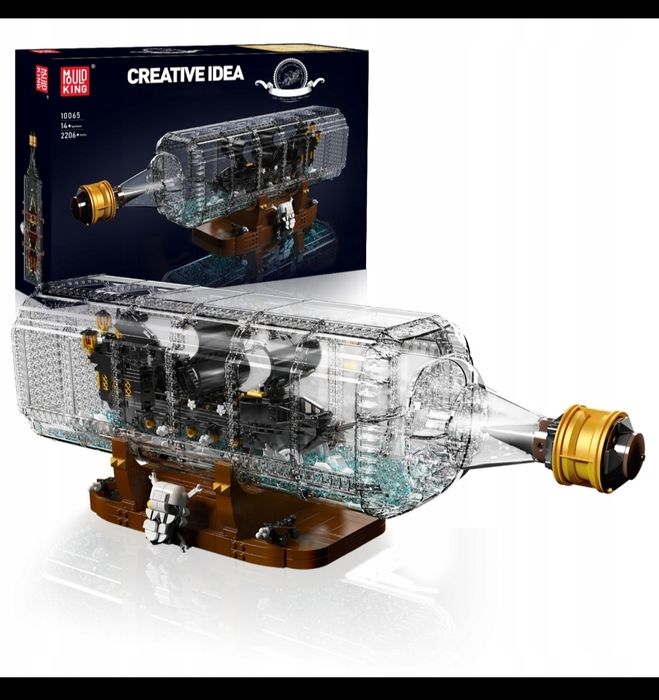 Mould king Czarna Perła Statek w butelce Model z klocków