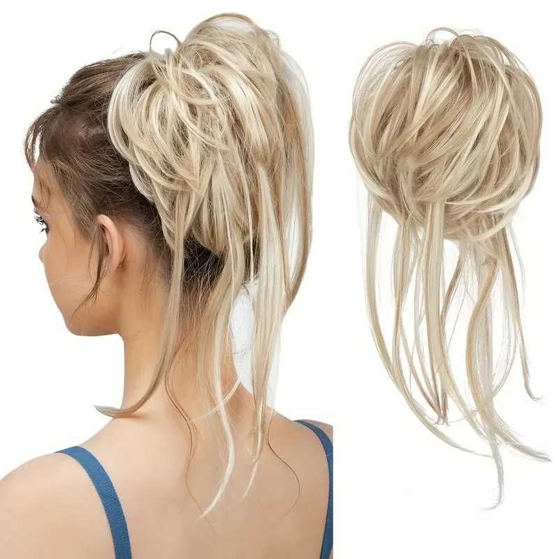 Treska dopięcie  sztuczne włosy  kok blond