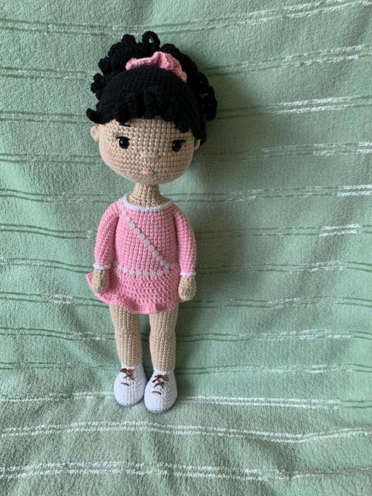 Lalka maskotka pluszak na szydełku, bawełna, śliczna :;