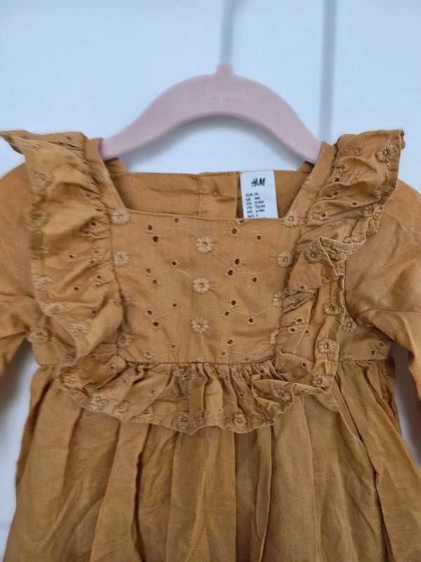 Miodowa sukienka niemowlęca H&M NOWA