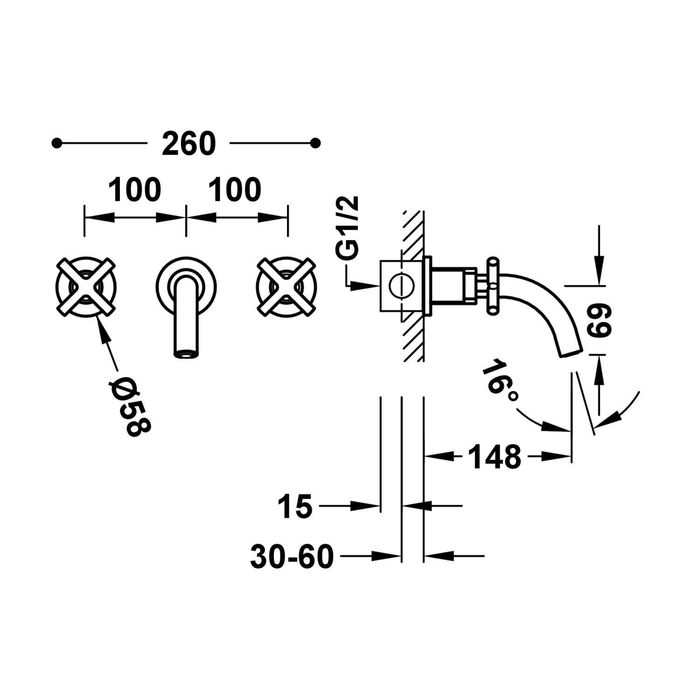 MONTBLANC Bateria podtynkowa umywalkowa - wyprzedaż ekspozycji